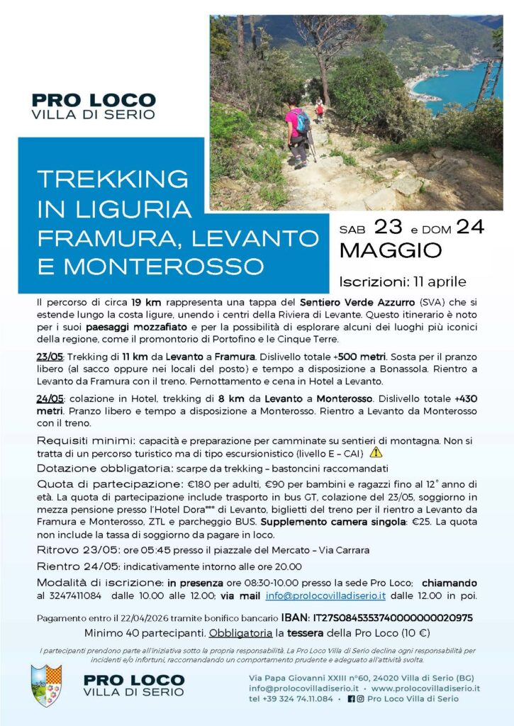 Trekking in Liguria: Framura, Levanto, Monterosso